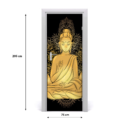 Naklejka samoprzylepna na drzwi Budda i mandala