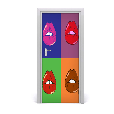 Fototapeta samoprzylepna na drzwi Kolorowe usta