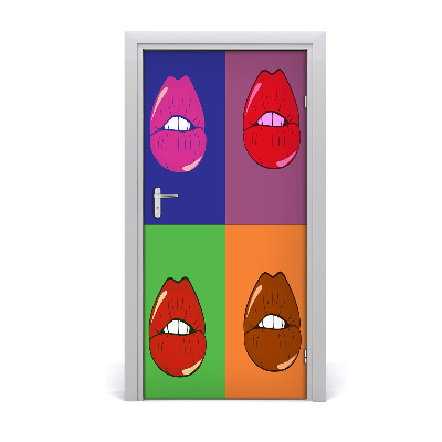 Fototapeta samoprzylepna na drzwi Kolorowe usta