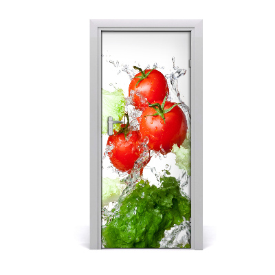 Naklejka na drzwi samoprzylepna Pomidory i sałata