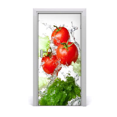 Naklejka na drzwi samoprzylepna Pomidory i sałata