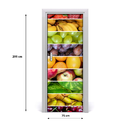 Naklejka na drzwi samoprzylepna Kolorowe owoce
