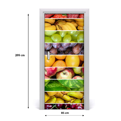 Naklejka na drzwi samoprzylepna Kolorowe owoce