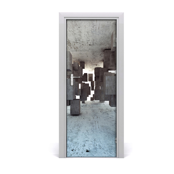 Naklejka fototapeta na drzwi Sześciany w betonie