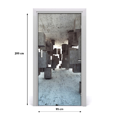 Naklejka fototapeta na drzwi Sześciany w betonie