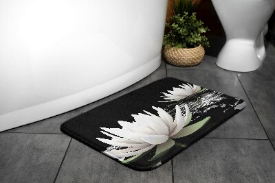 Antypoślizgowy dywanik łazienkowy Kwiaty Lilie wodne