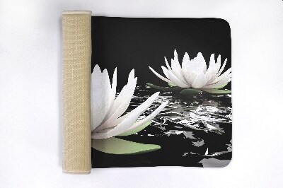 Antypoślizgowy dywanik łazienkowy Kwiaty Lilie wodne
