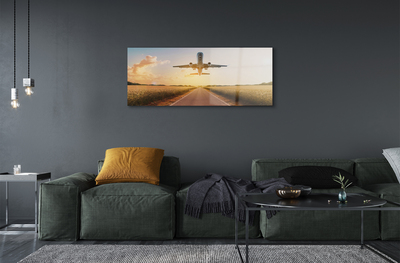 Obraz akrylowy Samolot zachód miasto