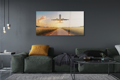 Obraz akrylowy Samolot zachód miasto