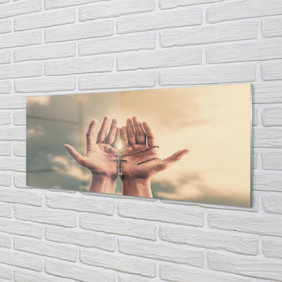 Obraz akrylowy Ręce niebo krzyż