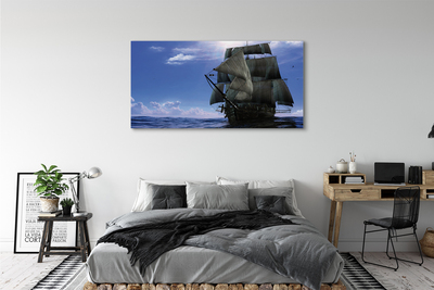 Obraz na płótnie Morze statek chmurki