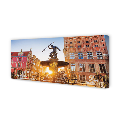 Obraz na płótnie Gdańsk Pomnik fontanna