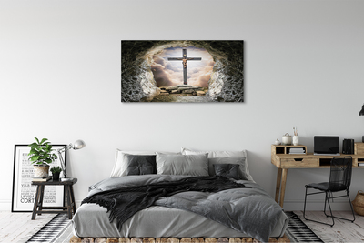 Obraz na płótnie Jaskinia krzyż światło Jezus