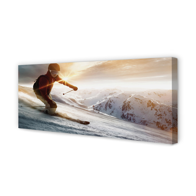 Obraz na płótnie Człowiek kijki narty