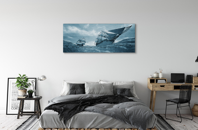 Obraz na płótnie Sztorm statek niebo morze