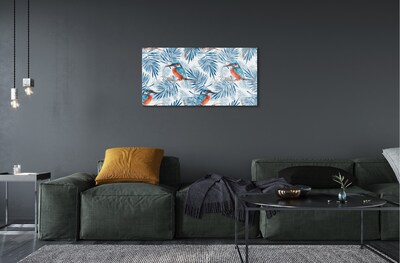 Obraz na szkle Malowany ptak na gałęzi