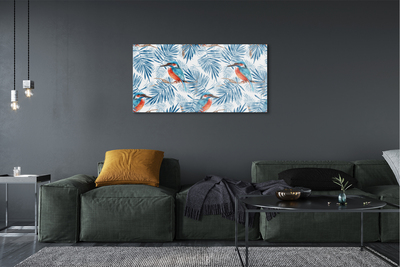 Obraz na szkle Malowany ptak na gałęzi