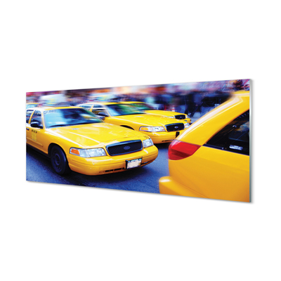 Obraz na szkle Żółta taxi miasto