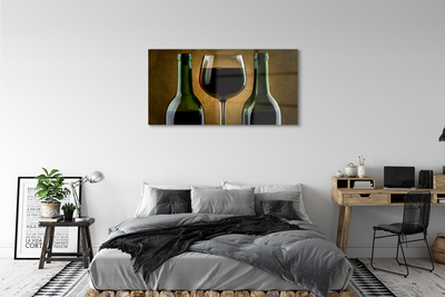 Obraz na szkle Kieliszek 2 butelki wina