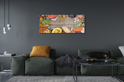 Obraz na szkle Fasola brokuł awokado orzechy