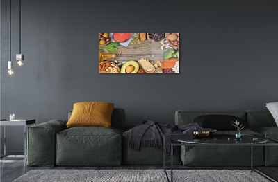 Obraz na szkle Fasola brokuł awokado orzechy