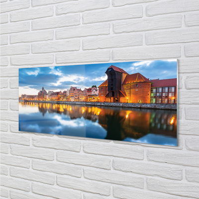 Obraz na szkle Gdańsk Rzeka budynki