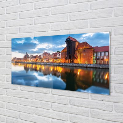 Obraz na szkle Gdańsk Rzeka budynki