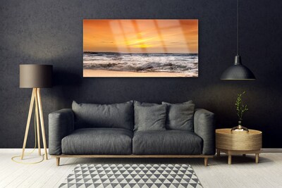 Obraz Szklany Morze Słońce Fale Krajobraz