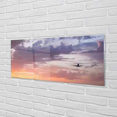 Szklany Panel Chmury niebo samolot światła
