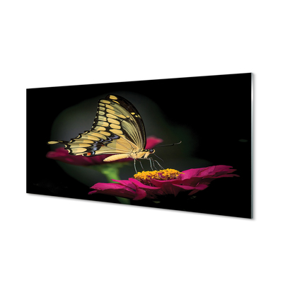 Panel Szklany Motyl na kwiatku