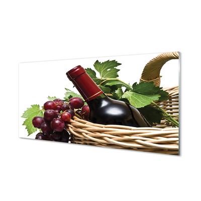 Szklany Panel Kosz winogrona wino