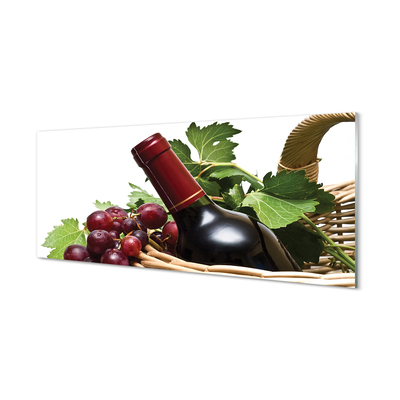Szklany Panel Kosz winogrona wino