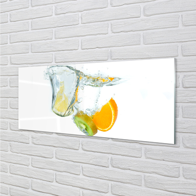 Szklany Panel Woda kiwi pomarańcza