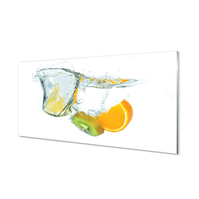 Szklany Panel Woda kiwi pomarańcza