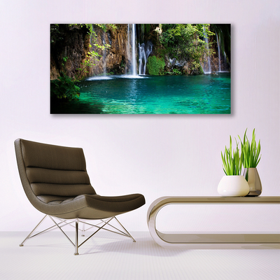 Obraz Akrylowy Jezioro Wodospad Natura
