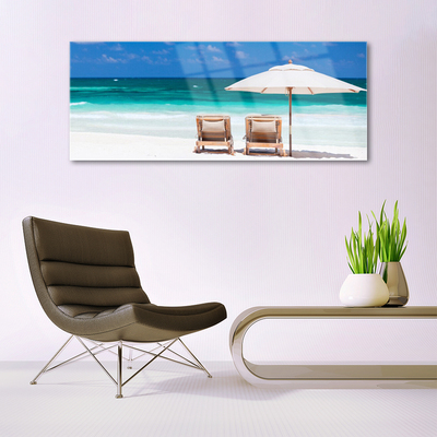 Obraz Akrylowy Plaża Parasol Krajobraz