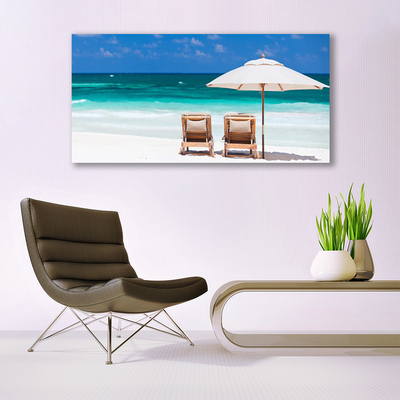 Obraz Akrylowy Plaża Parasol Krajobraz