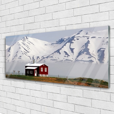 Obraz Akrylowy Góra Dom Krajobraz Śnieg