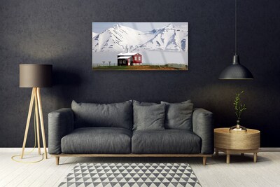 Obraz Akrylowy Góra Dom Krajobraz Śnieg
