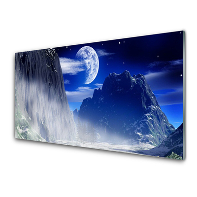 Panel Kuchenny Góry Noc Księżyc Krajobraz