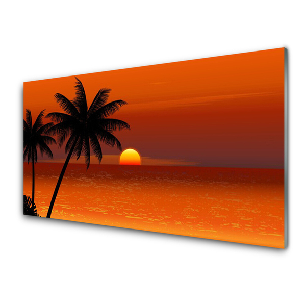 Panel Kuchenny Palma Morze Słońce Krajobraz