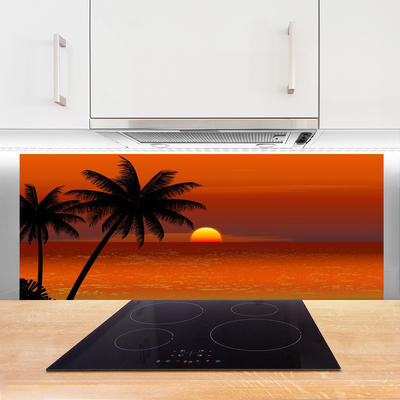 Panel Kuchenny Palma Morze Słońce Krajobraz