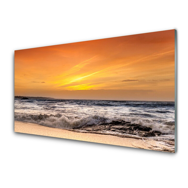 Panel Szklany Morze Słońce Fale Krajobraz