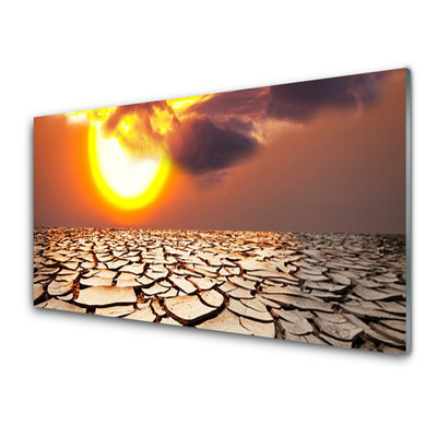 Panel Szklany Słońce Pustynia Krajobraz