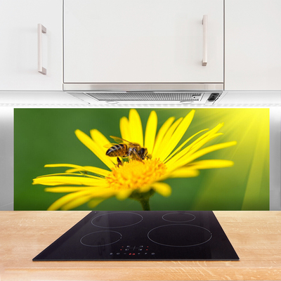 Panel Szklany Pszczoła Kwiat Przyroda