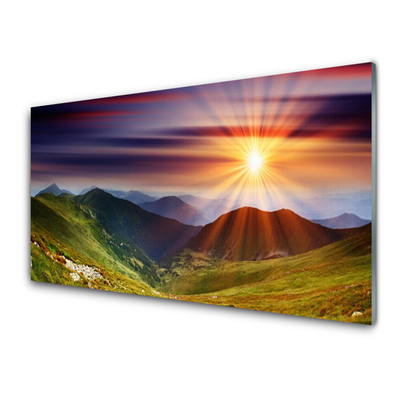 Panel Szklany Góry Zachód Słońca Krajobraz