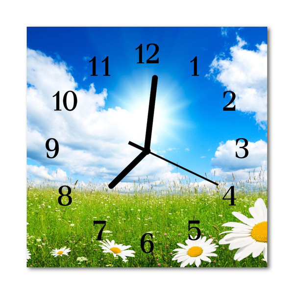 Zegar ścienny kwadrat Kwiaty łąkowe