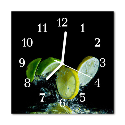 Zegar ścienny kwadrat Limonka cytrynowa