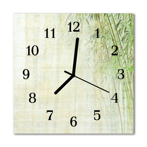 Zegar ścienny kwadrat Bambusowa roślina