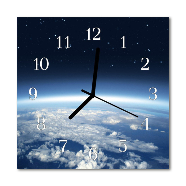 Zegar ścienny kwadrat Wszechswiat Ziemia